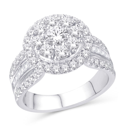 10 Karat White Gold 1.95 Carat Diamonds Round Ladies Ring-0226481-WG