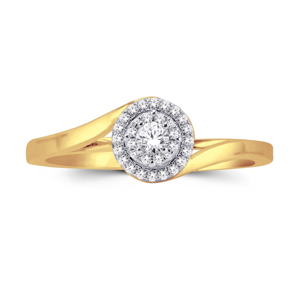10 Karat Yellow Gold 0.10 Carat Diamonds Round Ladies Ring-0226667-YG