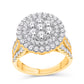 10 Karat Yellow Gold 2.00 Carat Diamonds Flower Ladies Ring-0226787-YG
