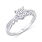 10 Karat White Gold 0.25 Carat Diamonds Flower Ladies Ring-0226826-WG