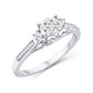 10 Karat White Gold 0.25 Carat Diamonds Flower Ladies Ring-0226827-WG