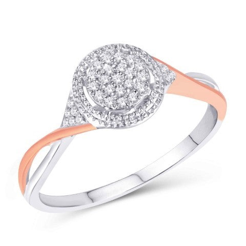 10 Karat Rose Gold 0.11 Carat Diamonds Round Ladies Ring-0226939-RG