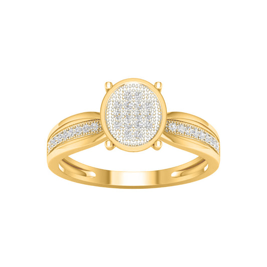 10 Karat Yellow Gold 0.10 Carat Diamonds Round Ladies Ring-0227938-YG