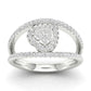 10 Karat White Gold 0.50 Carat Diamonds Heart Ladies Ring-0227955-WG