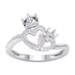 10 Karat White Gold 0.15 Carat Diamonds Heart Ladies Ring-0227957-WG