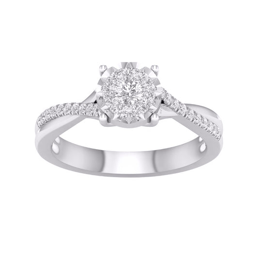 10 Karat White Gold 0.25 Carat Diamonds Round Ladies Ring-0227958-WG