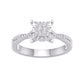 10 Karat White Gold 0.25 Carat Diamonds Square Ladies Ring-0227960-WG