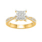 10 Karat Yellow Gold 0.25 Carat Diamonds Square Ladies Ring-0227960-YG