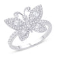 10 Karat White Gold 0.50 Carat Diamonds Butterfly Ladies Ring-0228023-WG