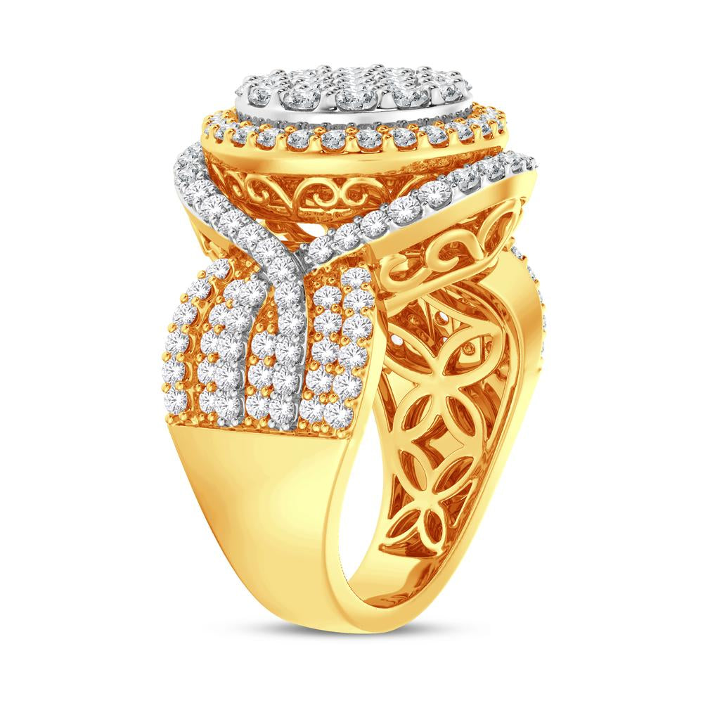 10 Karat Two-Tone (Yellow and White) Gold 2.11 Carat Diamonds Round Ladies Ring-0228112-YW