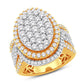10 Karat Two-Tone (Yellow and White) Gold 2.57 Carat Diamonds Oval Ladies Ring-0228114-YW
