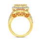 10 Karat Two-Tone (Yellow and White) Gold 2.57 Carat Diamonds Oval Ladies Ring-0228114-YW