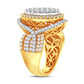 10 Karat Two-Tone (Yellow and White) Gold 2.57 Carat Diamonds Oval Ladies Ring-0228114-YW