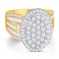 10 Karat Two-Tone (Yellow and White) Gold 2.51 Carat Diamonds Oval Ladies Ring-0228119-YW