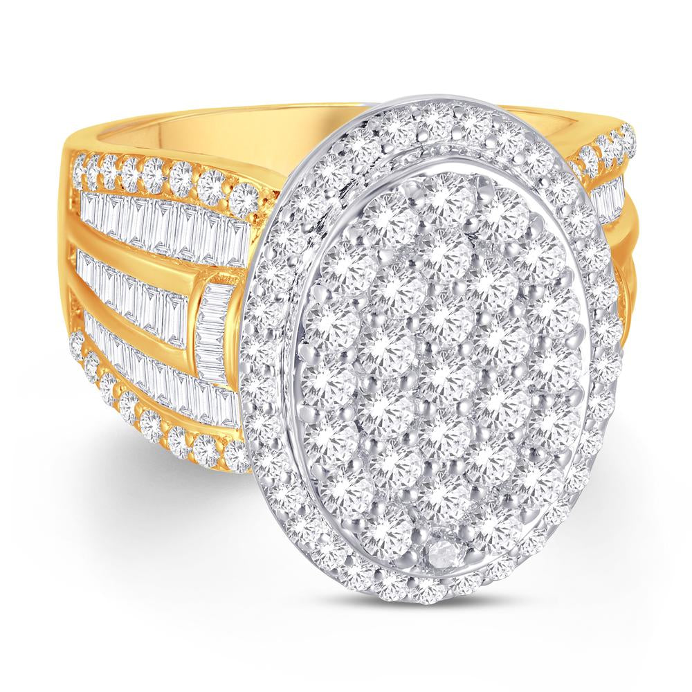 10 Karat Two-Tone (Yellow and White) Gold 2.51 Carat Diamonds Oval Ladies Ring-0228119-YW