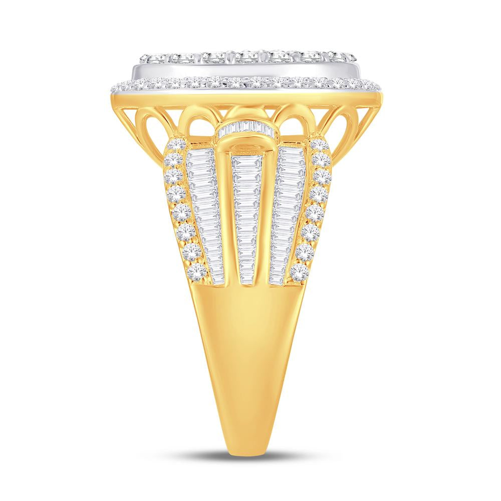 10 Karat Two-Tone (Yellow and White) Gold 2.51 Carat Diamonds Oval Ladies Ring-0228119-YW