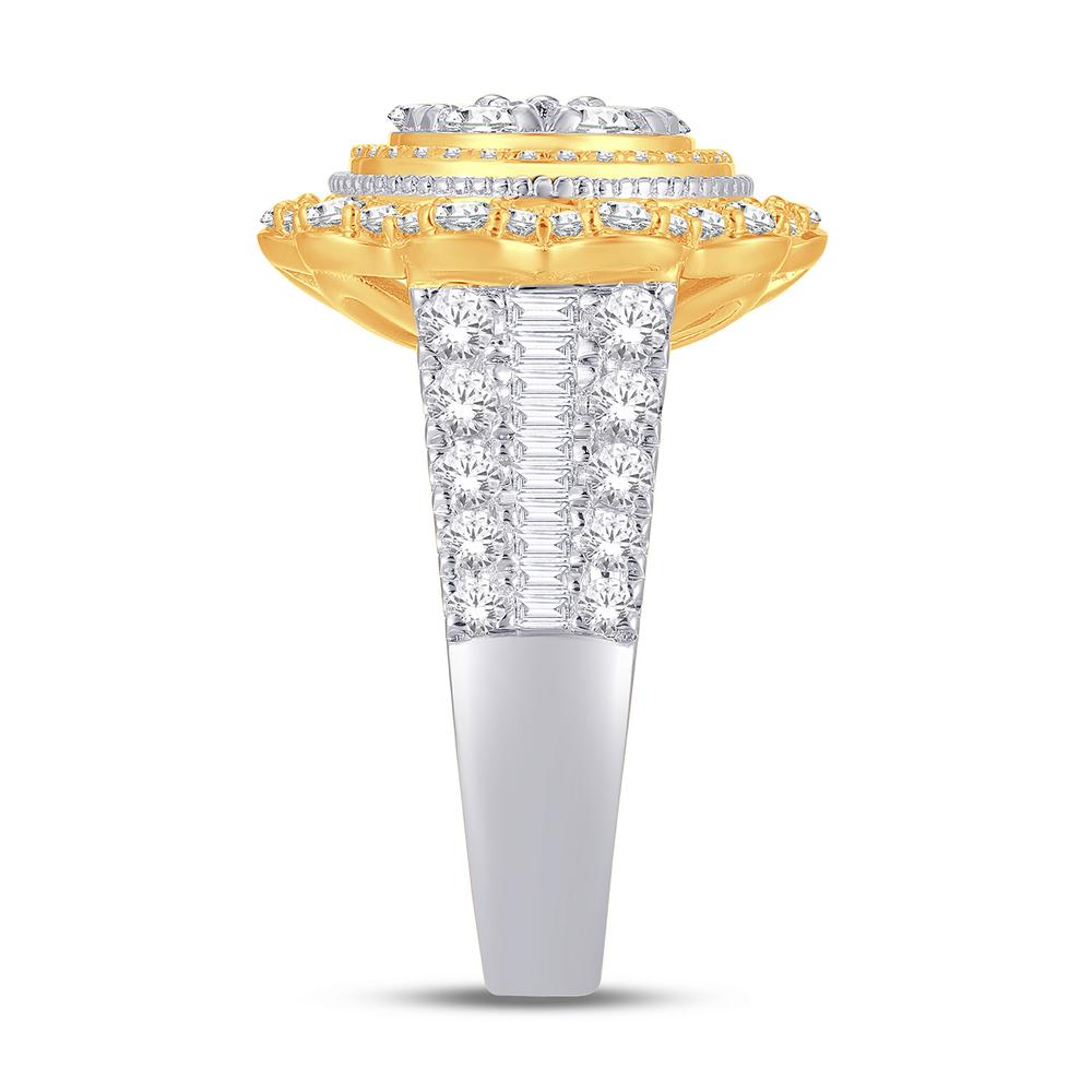 10 Karat Two-Tone (White and Yellow) Gold 1.81 Carat Diamonds Round Ladies Ring-0228122-WY