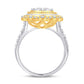 10 Karat Two-Tone (White and Yellow) Gold 1.81 Carat Diamonds Round Ladies Ring-0228122-WY