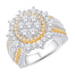 10 Karat Two-Tone (White and Yellow) Gold 2.24 Carat Diamonds Round Ladies Ring-0228129-WY