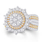 10 Karat Two-Tone (White and Yellow) Gold 2.24 Carat Diamonds Round Ladies Ring-0228129-WY