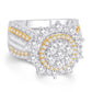 10 Karat Two-Tone (White and Yellow) Gold 2.24 Carat Diamonds Round Ladies Ring-0228129-WY