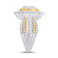 10 Karat Two-Tone (White and Yellow) Gold 2.24 Carat Diamonds Round Ladies Ring-0228129-WY