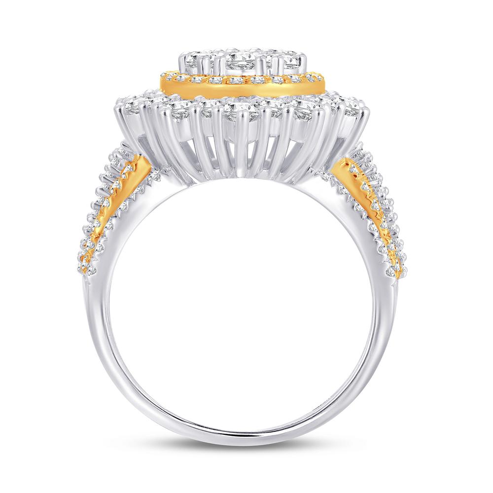 10 Karat Two-Tone (White and Yellow) Gold 2.24 Carat Diamonds Round Ladies Ring-0228129-WY