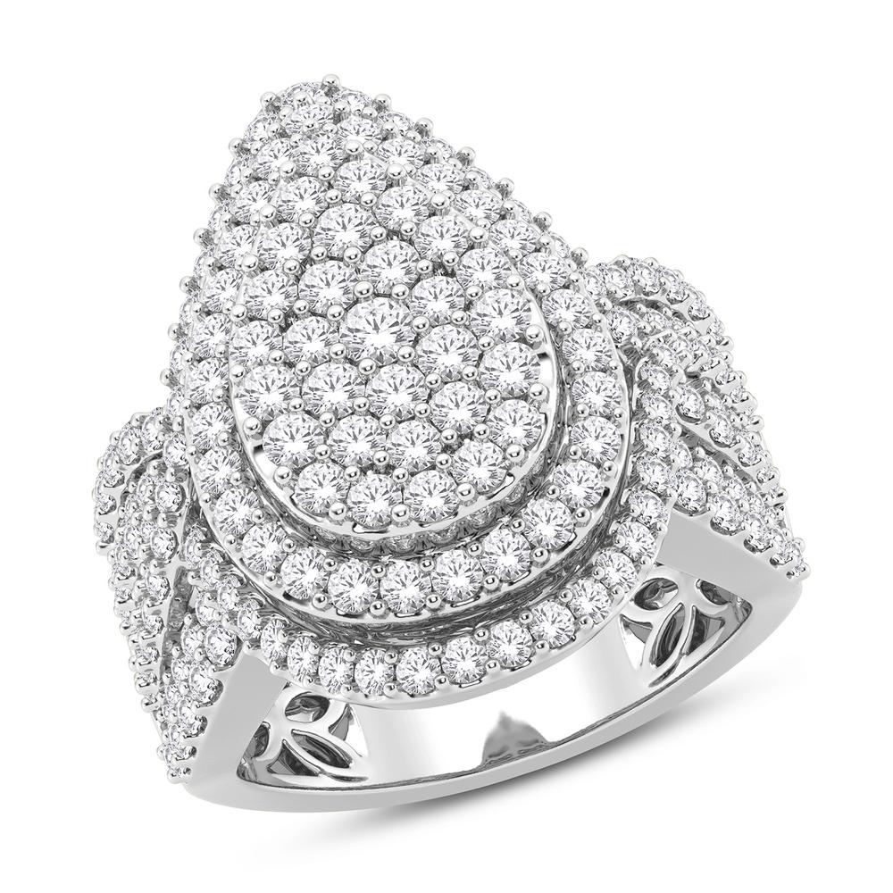 10 Karat White Gold 2.10 Carat Diamonds Pear Ladies Ring-0228132-WG