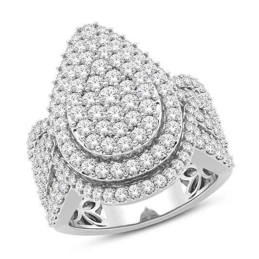 10 Karat White Gold 2.10 Carat Diamonds Pear Ladies Ring-0228132-WG