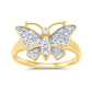 10 Karat Yellow Gold 0.27 Carat Diamonds Butterfly Ladies Ring-0229242-YG