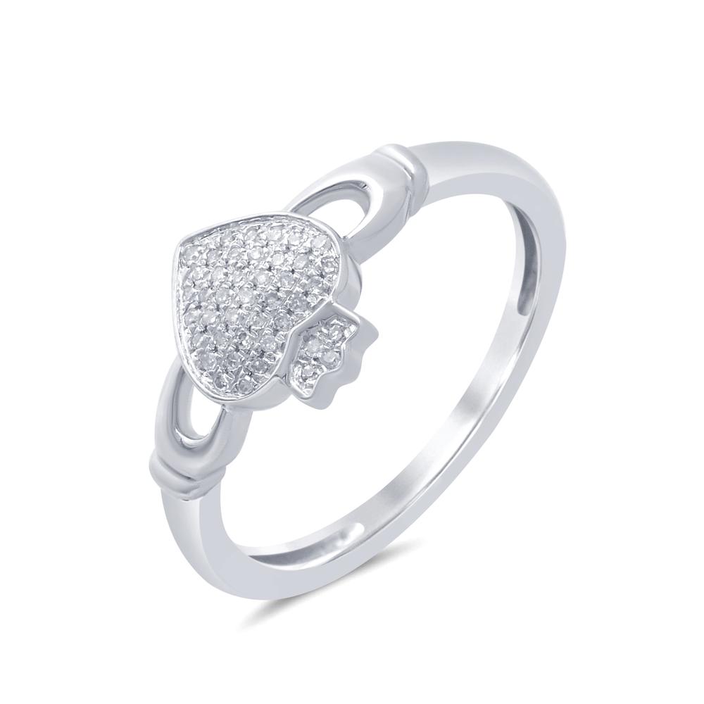 10 Karat White Gold 0.10 Carat Diamonds Heart Ring-0229482-WG