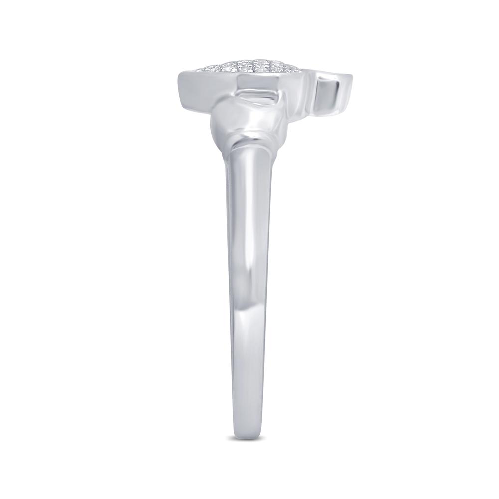 10 Karat White Gold 0.10 Carat Diamonds Heart Ring-0229482-WG