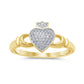 10 Karat Yellow Gold 0.10 Carat Diamonds Heart Ring-0229482-YG
