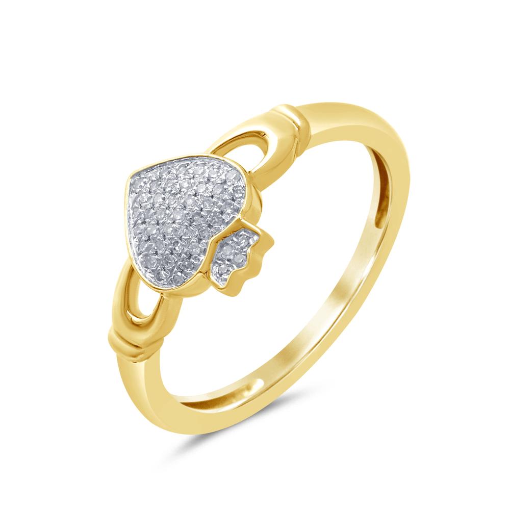 10 Karat Yellow Gold 0.10 Carat Diamonds Heart Ring-0229482-YG