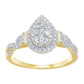10 Karat Two-Tone (White and Yellow) Gold 0.50 Carat Diamonds Pear Ladies Ring-0229683-WY