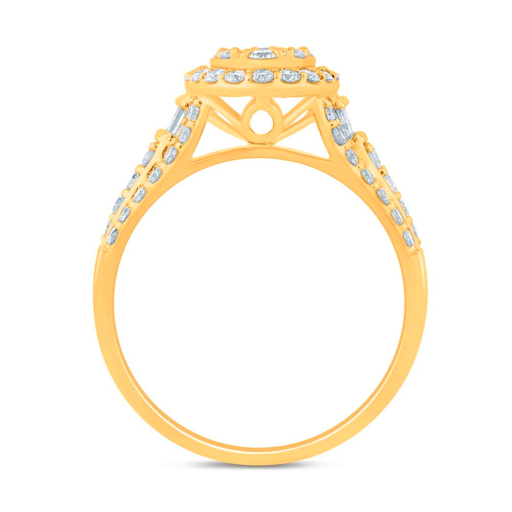 10 Karat Yellow Gold 1.00 Carat Diamonds Oval Ladies Ring-0229951-YG