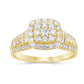 10 Karat Yellow Gold 1.00 Carat Diamonds Cushion Ladies Ring-0229953-YG