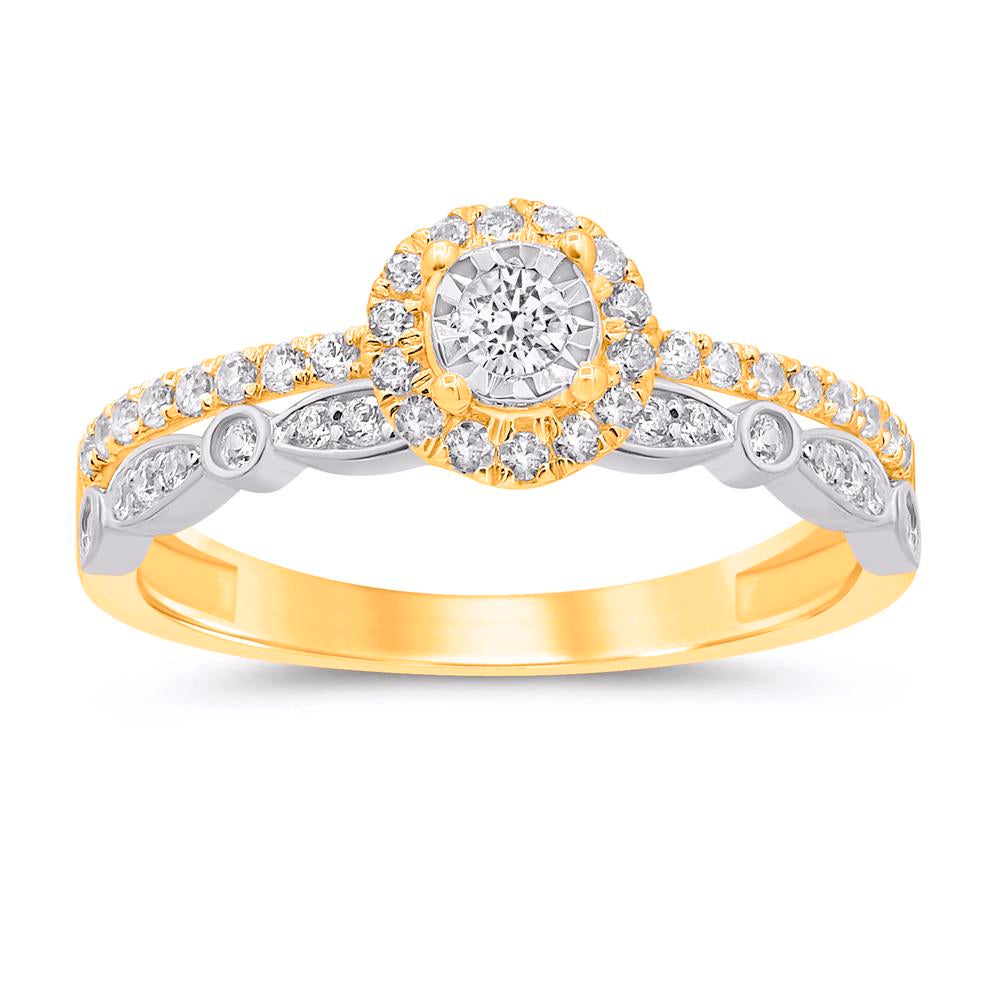 10 Karat Two-tone (Yellow and White) Gold 0.40 Carat Diamonds Ladies Ring-0229954-YW