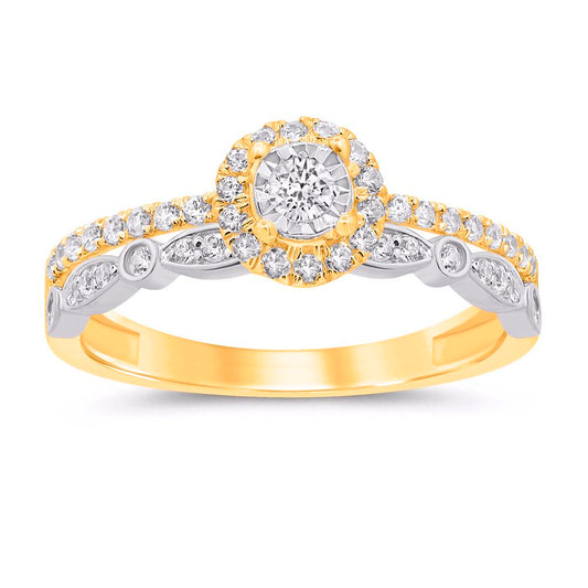 10 Karat Two-tone (Yellow and White) Gold 0.40 Carat Diamonds Ladies Ring-0229954-YW
