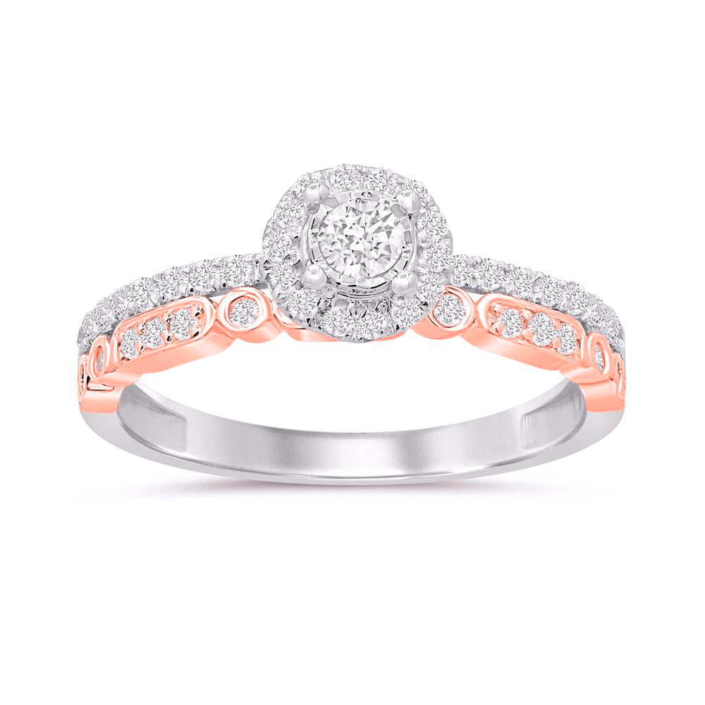 10 Karat Two-tone (Rose and White) Gold 0.40 Carat Diamonds Ladies Ring-0229955-WR