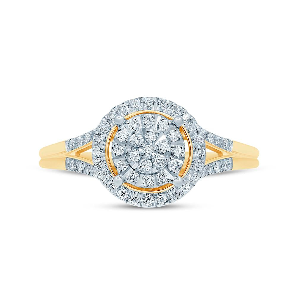 10 Karat Yellow Gold 0.25 Carat Diamonds Round Ladies Ring-0229956-YG