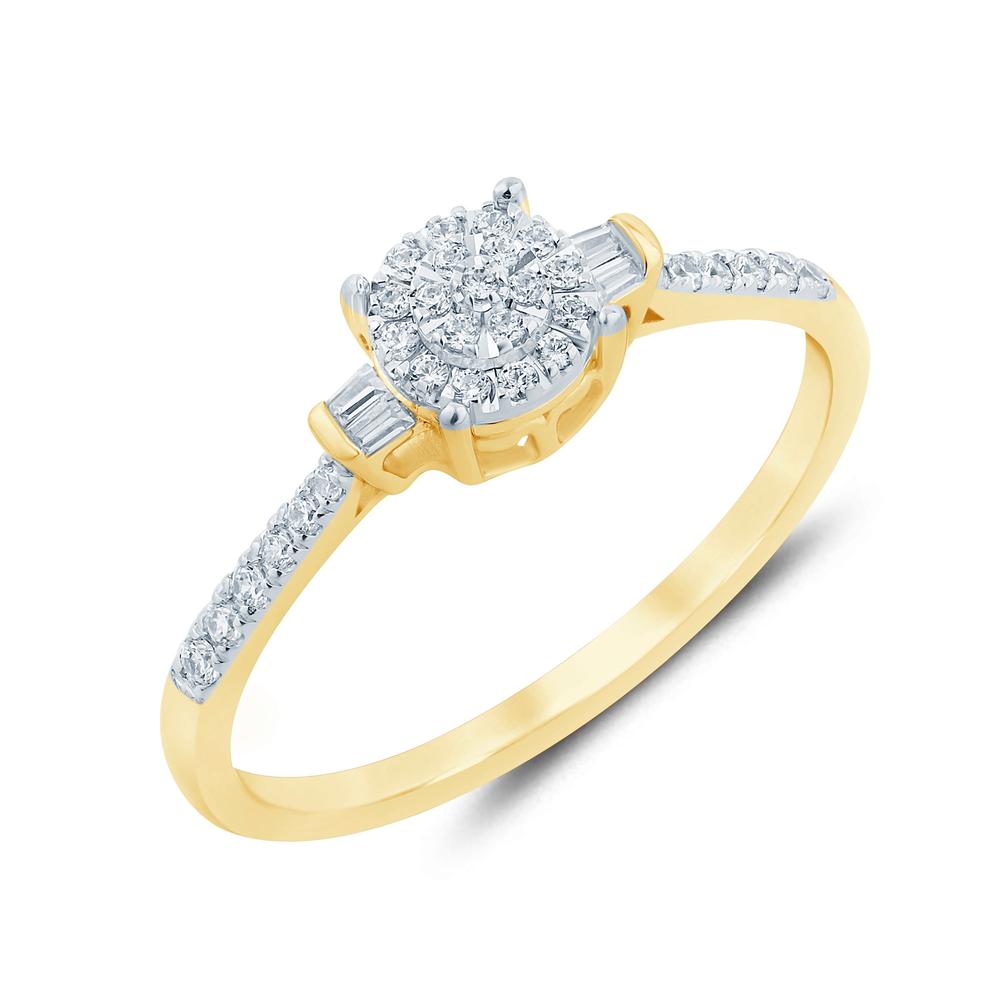 10 Karat Yellow Gold 0.15 Carat Diamonds Round Ladies Ring-0229958-YG