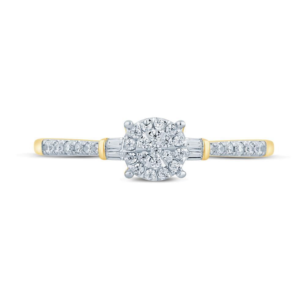 10 Karat Yellow Gold 0.15 Carat Diamonds Round Ladies Ring-0229958-YG