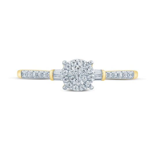 10 Karat Yellow Gold 0.15 Carat Diamonds Round Ladies Ring-0229958-YG