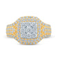 10 Karat Yellow Gold 1.50 Carat Diamonds Cushion Ladies Ring-0229961-YG