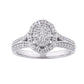 10 Karat White Gold 0.50 Carat Diamonds Oval Ladies Ring-0229981-WG