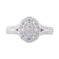 10 Karat White Gold 0.50 Carat Diamonds Oval Ladies Ring-0229981-WG