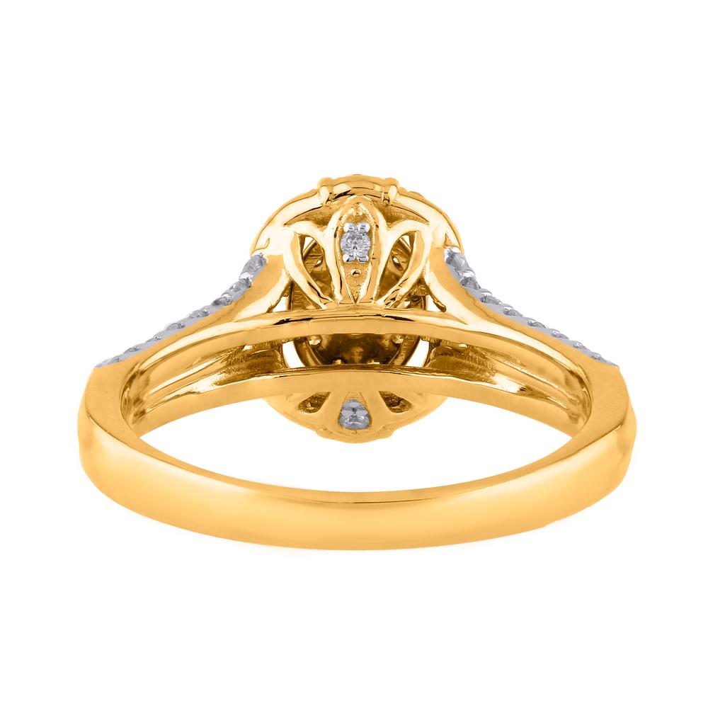 10 Karat Two-Tone (Yellow and White) Gold 0.50 Carat Diamonds Oval Ladies Ring-0229981-YW