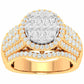 10 Karat Two-Tone (Yellow and White) Gold 1.50 Carat Diamonds Round Halo  Ladies Ring-0229984-YW