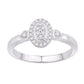 10 Karat White Gold 0.16 Carat Diamonds Oval Ladies Ring-0232182-WG